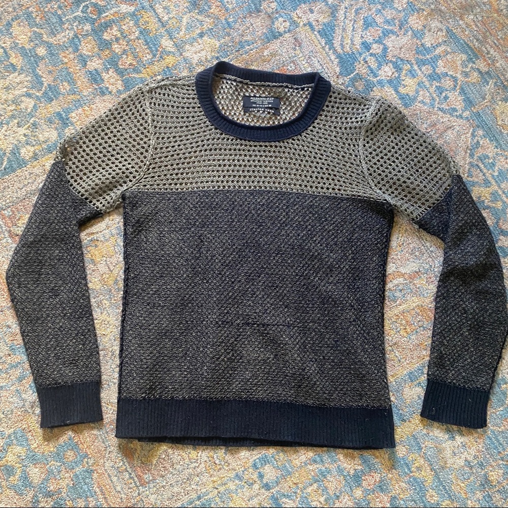 Allsaints Spitalfields Crochet Metallic Sweater